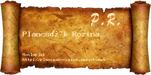 Plancsák Rozina névjegykártya
